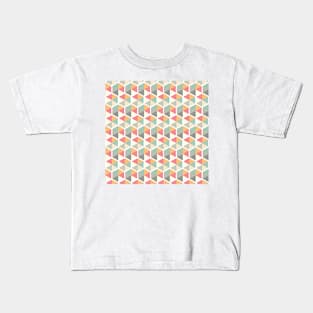 Multicolor Vintage Triangle Geometric Pattern Kids T-Shirt